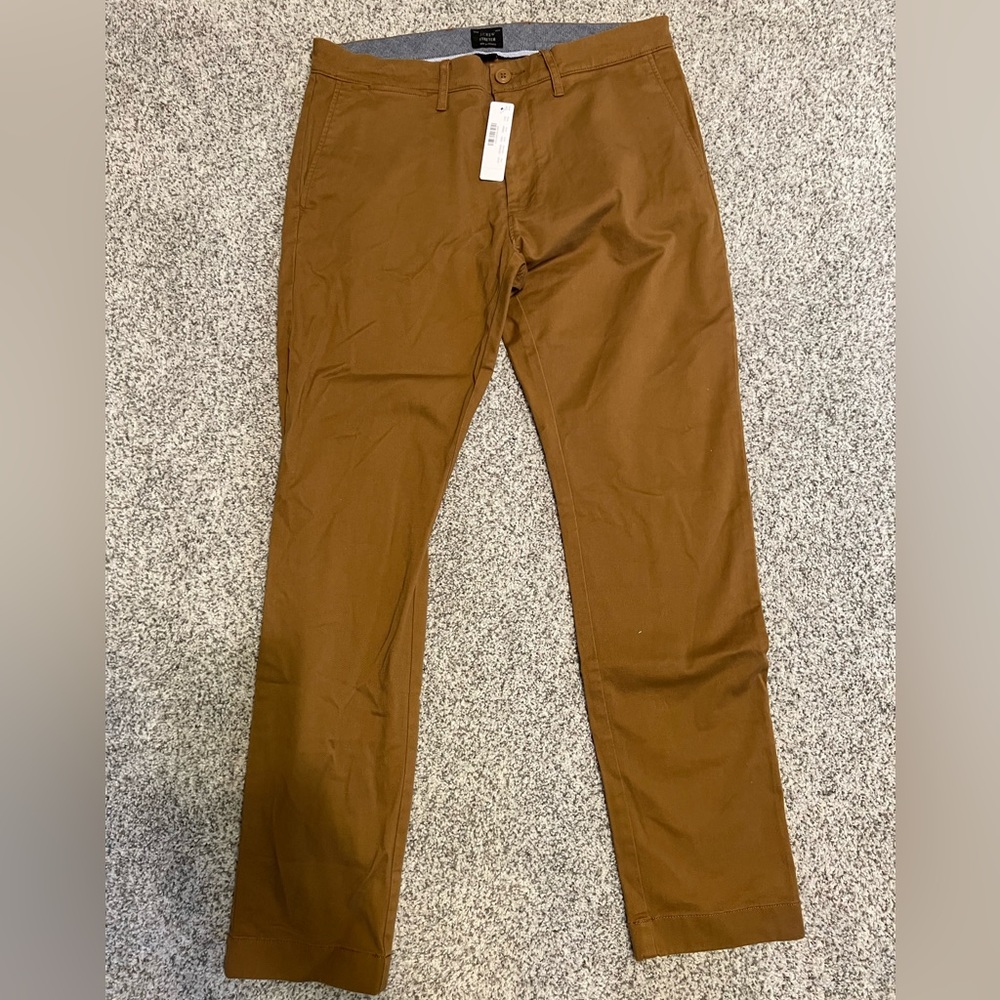 J. Crew Men’s 484 Slim Fit Stretch Chino in Dark Khaki 30x30 NWT